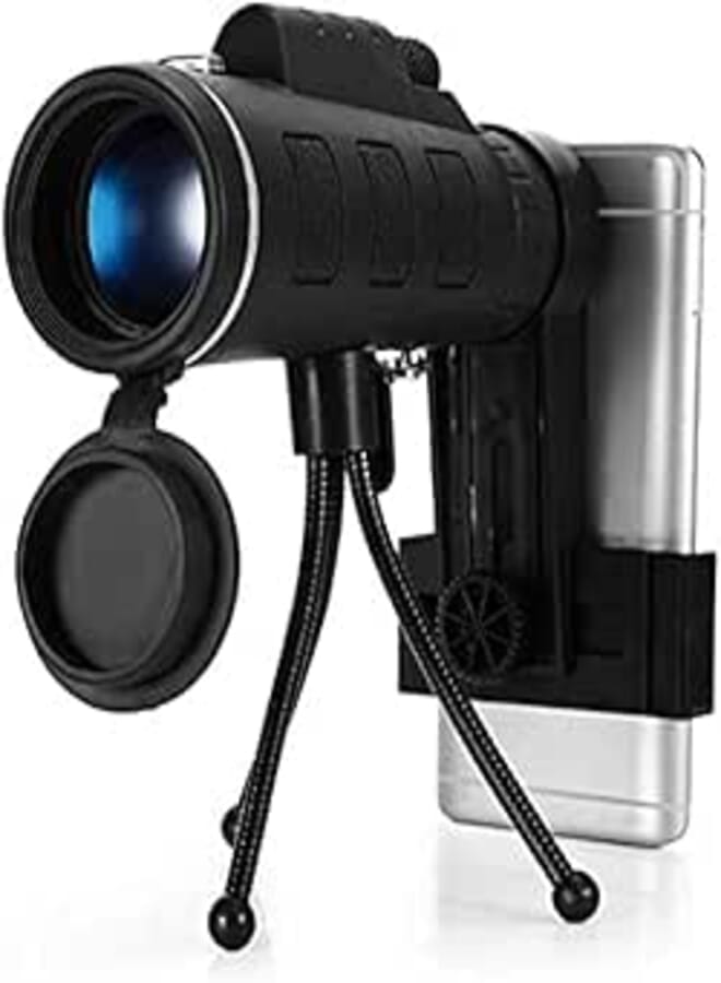 40X60 HD Mini Day and Night Vision Monocular Telescope with Tripod Phone Clip Handheld Optical Monocular Outdoor Camping